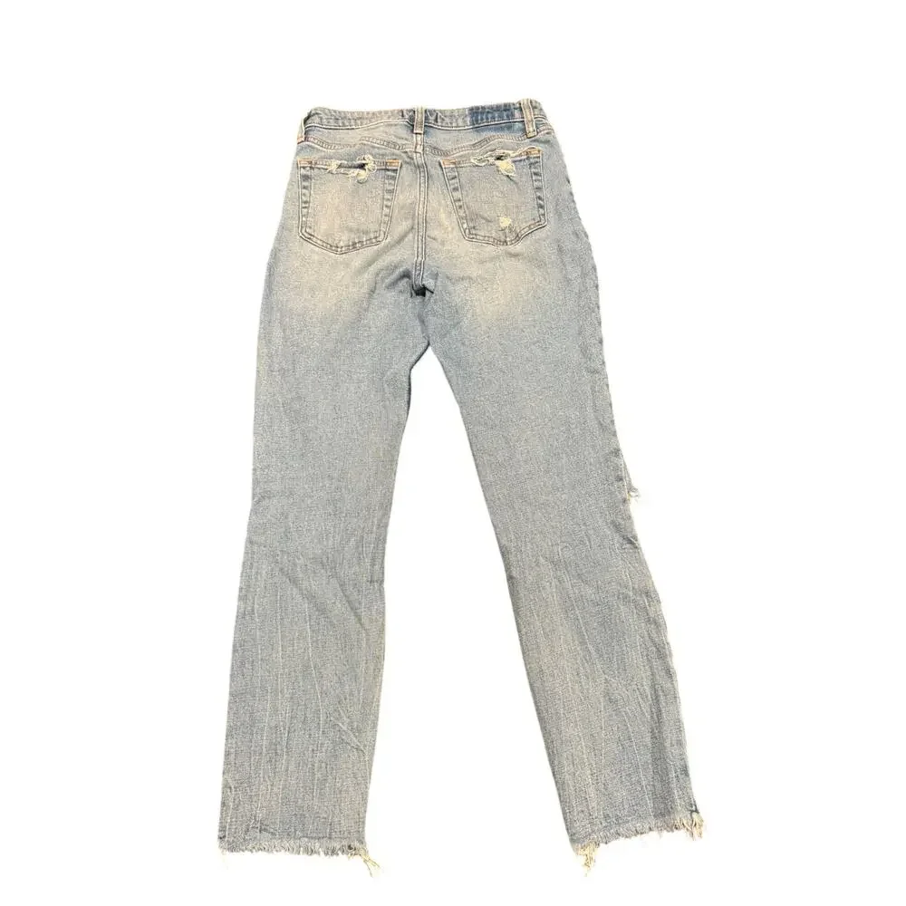 Abercrombie & Fitch Women's Simone High Rise Slim Distressed Blue Jeans SZ 27/4R